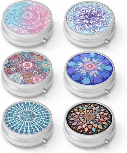 [BRSW2FA2CQCR4GTO] Pill Box 3 Compartment Small Pill Case,Portable for Pocket or Purse Pill Organizer Pill Container Holder to Hold Vitamins, Medication, Fish Oil and Supplements(6PCS)