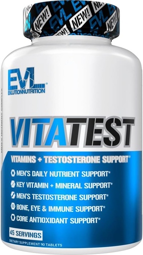 [BRSRAGQ3OR5QMCL2] Evlution Nutrition VitaTest - Vitatatales + Testosterone Implementació de la clau Vitamina + Mineal - Men japonèss Daily Nutrien i Testosterone - Bone, Ull i Imune Implementació de l'Imune - 45 Servitings - 90 taules
