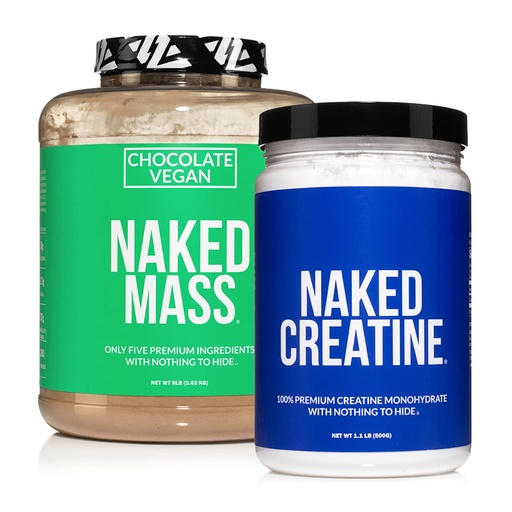 [BRSRMBIZCAIAM334] NAKED Soy-Free Protein Bundle: 8LB Chocolate Vegan Mass Creatine