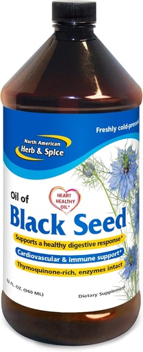 [BRSW2ZI3DEHBYHLX] North American Herb & Spice Black Seed Oil - 32 fl. oz. - Cardiovascular, Digestive & Immune Support - Non-GMO - 192 Servings