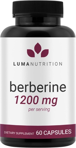 [BRSWYFQBAB5W2CY3] 루마 영양 Berberine 보충 - Berberine HCL 1200mg 서빙 - Vegan, 글루텐 무료, 비 GMO - 60 캡슐