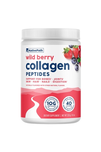 [BRSWYHD4AAJWCFYZ] NativePath Wild Berry Collagen Peptides Powder - 10g Grass-Fed Type 1 & 3, 20 Servings - for Hair, Skin, Nails & Joints - Keto & Paleo, No Gluten, No Dairy (8.1 oz)