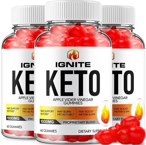 [BRSROAYLBEBGG2QY] (3 Pack) Ignite Keto ACV Gummies - Advanced Formula Ignite Keto Plus ACV Gummies Apple Cider Vinegar Ignite ACV Dietary Supplement (180 Gummies)