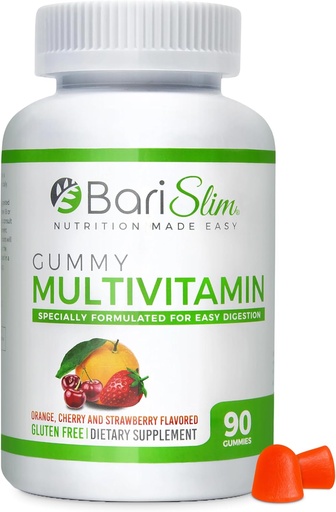 [BRSWGHALCR6RAFLK] BariSlim Bariatric Chewvitamin Gummies - Công thức hóa kẹo dẻo đặc biệt cho bệnh nhân sau khi phẫu thuật giảm cân - Dễ dàng đến Phòng Giải phẫu đặc biệt và bàn ăn trái cây lớn và trái cây nhiều hoa quả 90 đường