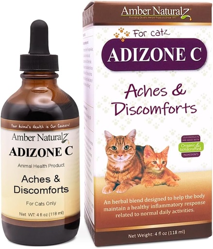 [BRSWIEAQBN4QMYIV] Amber NaturalZ Adizone C Herbal Supplement for Cats | Supports Healthy Inflammatory Response, Occasional Discomfort, and Normal Joint Function | Natural Aid for Active and Aging Felines