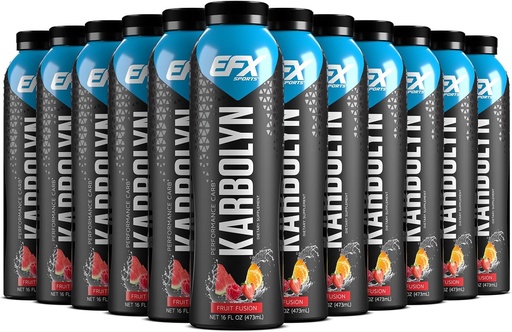 [BRSROYYBBMMAEGY4] EFX Sports Karbolyn Fuel Drink ← Pre, Intra, Post Workout Bebida de Carbohidratos ¦ Carb Load, Sostened Energy ¦ Stimulant & Sugar Free ← 12 Pack (Fruit Fusion)