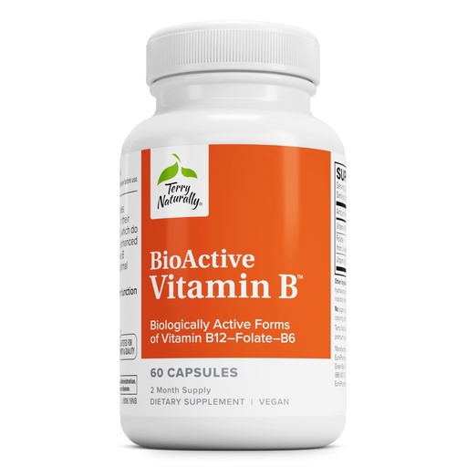 [BRSWIZAOA4IB2EDM] Terry Naturally BioActive Vitamin B - Aid Heart Health with Bioactive B Vitamins - Supplement with Folate & Calcium - B Complex Vitamin to Aid Nervous System Function - 60 Capsules