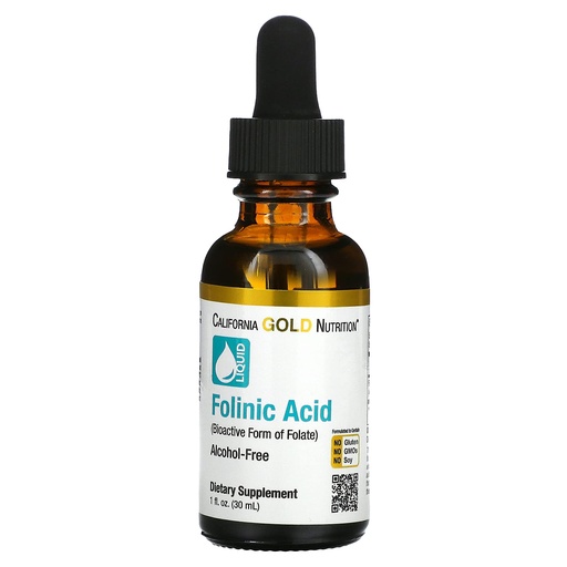 [BRSWGZD5BZ7R6HT4] Folinic Acid, Bioactive Form of Folate from Calcium Folinate, Alcohol Free, 1 fl oz (30 ml)