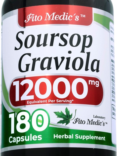 [BRSROAQZOYBA2FL7] המעבדה של FITO MEDIC | Soursop |180 קפסולות | 12000 מ"ג graviola | Incentrate Extractation |Ultra High Absorption