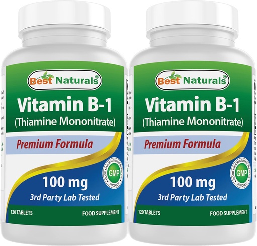 [BRSW2ATQDJ6B4CTL] Best Naturals Vitamin B1 as Thiamine Mononitrate 100 mg 120 Tablets (120 Count (Pack of 2))