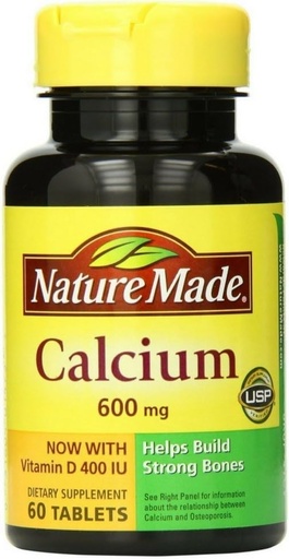 [BRSWIHYOOF4GIELA] Nature Made Calcium with Vitamin D3 600mg, 60 Tablets