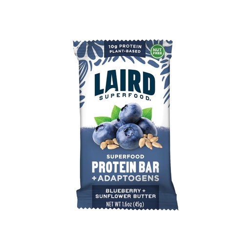 [BRSRAYAFCQCGEDLZ] Laird Superfood Functional Protein Bars, Protein Bar but Better with Real Ingredients, Functional Mushrooms 10g Plant-Based Protein, 6g Fiber, Blueberry Sunflower Butter, 10 Count (Pack of 1)