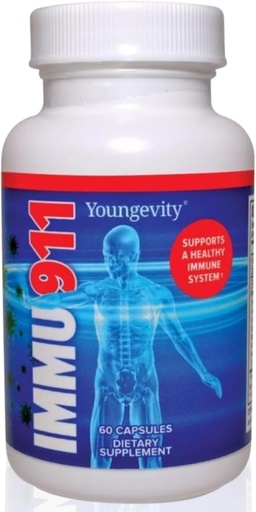 [BRSWIZI7C4OREH3C] Youngevity Immu-911™ Advanced Immune - Colostrum, Vitamin C, Zinc, Echinacea, Astragalus, PAU D'Arco Bark + 6 Mycelial Mass Mushrooms for Immune Defense and Boost (60 Capsules)