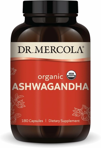 [BRSWY2QFBYCGKCLV] Dr Mercola Organic Ashwagandha - toetab energiatootmist ja neerupealiste tervist - 800 mg ühe portsjoni kohta - mitte-GMO, gluteenivaba ja sojavaba - sertifitseeritud USDA orgaaniline - 180 kapslit (90 serveerimist)