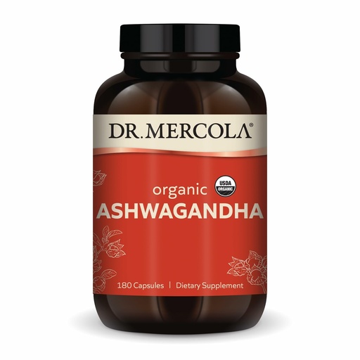 [BRSWY2QFBYCGKCLV] Dr. Mercola Organic Ashwagandha - Supports Energy Production & Adrenal Health - 800 mg Per Serving - Non-GMO, Gluten-Free & Soy-Free - Certified USDA Organic - 180 Capsules (90 Servings)