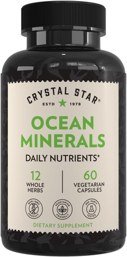 [BRSWIYT3PMCQAH3M] Peines de l' Oceà Cristall suplementari (60 Capsules)  Daily Hebal suplementari per a Bone health i Collage El Mar Bucktrhorn, Spirulina i Organulfa - No-GMO