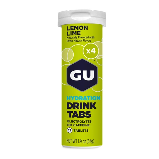 [BRSWG233CF4BUETD] GU Energy Hydration Electrolyte Drink Tablets, Enhanced Endurance Sports Drink for Running, Cycling, Triathlon, 4-Count (48 Servings), Lemon Lime