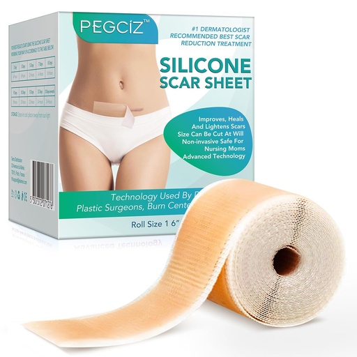 [BRSRAA3RCVYGEDQU] Silicone Scar Sheets, Silicone Scar Tape, Silicone Sheets for Scars, Scar Away Silicone Scar Sheets for Face, Acne, Keloid,Burns,Stretch Mark,C-Section Surgical Scars Removal (1.6" x 60"Roll-1.5M)