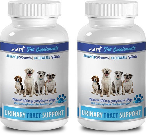 [BRSWGBIDDJYBME3V] dog bladder incontinence chewables - DOG URINARY TRACT SUPPORT - NATURAL CRANBERRY SOLUTION - BLADDER HEALTH - VET RECOMMENDED - dog cranberry extract - 2 Bottle (180 Treats)