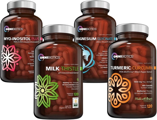 [BRSRAAAHAQOQA33O] Turmeric Curcumin + Milk Thisle Capsules + Magnesium Glycinate + Myo-Inositol