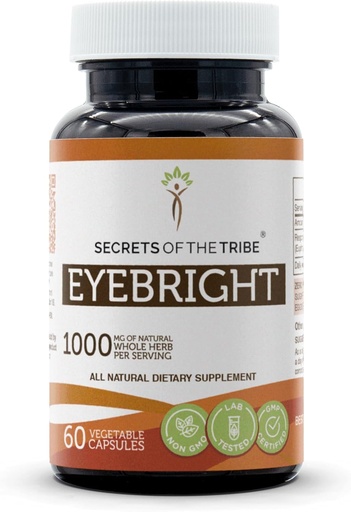 [BRSWGBATOEOWMFL6] Secrets of the Tribe Eyebright 60 Capsules, 1000 mg, Responsibly farmed Eyebright (Euphrasia officinalis) Dried Herb (60 Capsules)