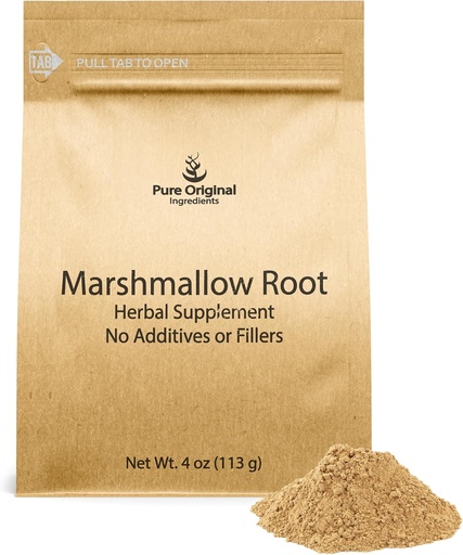 [BRSROFD7CF5AE3DH] PURE ORIGINAL INGREDIENTES Marshmallow Root Extract (4 oz), Polvo, Suplemento Herbal