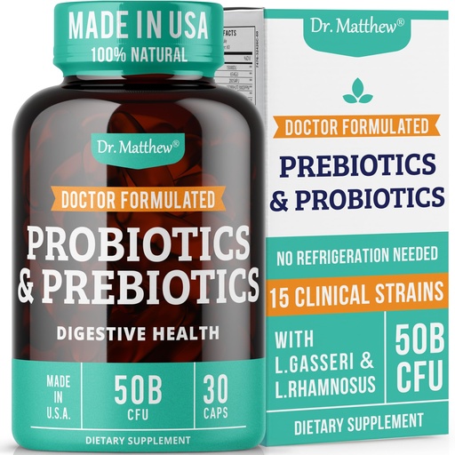 [BRSWECQCDF4GM3QZ] Prebiotics and Probiotics: Lactobacillus Gasseri, Lactobacillus Rhamnosus, Plantarum, Casei, Bifidobacterium longum, lactis, infantis. Probiotic Prebiotic, Pre and Probiotics for Digestive Health.