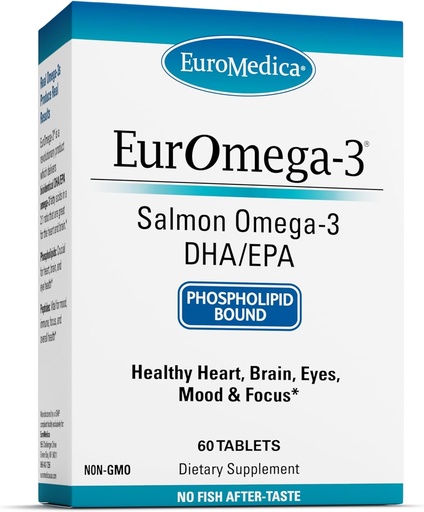 [BRSWIZIYO4EBMGA7] EuroMedica EurOmega-3 - EPA & DHA ilə Dietary Supplement - Brain & Heart Health Support üçün Omega-3 Tablet - Essential Fatty Acids və Peptides ilə ekspert - 60 Tablet
