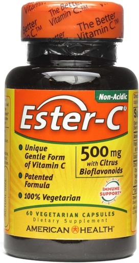[BRSWI2T4O4BGC3IZ] American Health, Ester-C, 500 Milligrams, 60 Veggie Capsules