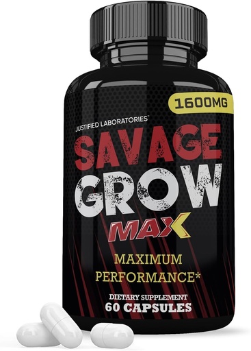 [BRSWYCYZA5YGACLV] Justified Laboratories Savage Grow Max 1600MG Advanced Men's Heath Formula 60 Kapseln