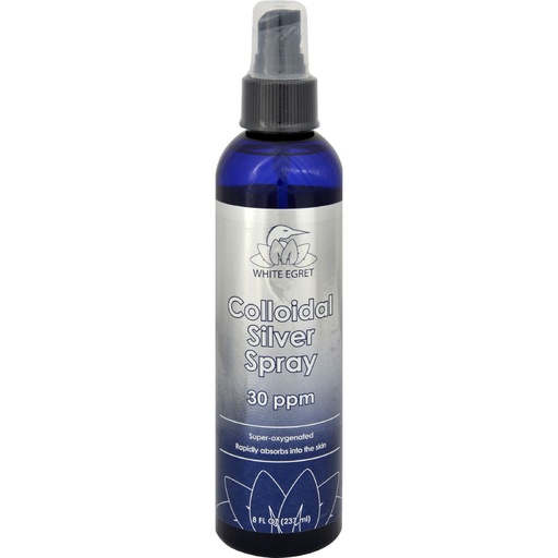 [BRSWIZQFCAABKFQ5] White Egret Skin Care Colloidal Silver Spray, 8 Ounce