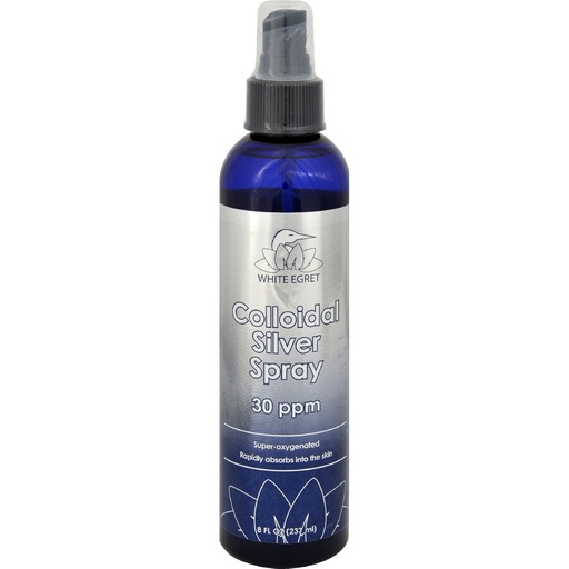 [BRSWIZQFCAABKFQ5] White Egret Skin Care Colloidal Silver Spray, 8 Ounce