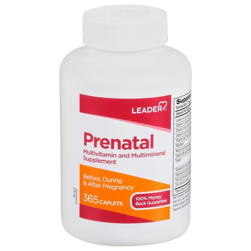 [BRSWG2TQOUFRSGTL] Leader Prenatal Multivitamin with 800Mcg Folic Acid & Essential Nutrients for Healthy Pregnancy & Fetal Development, Dha, High Potency Vitamin for Expecting Moms, Daily Support, 365 Caplets