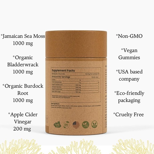 [BRSROCYYBN7Q2CD3] Jamaican Sea Moss + Apple Cider Vinagar (Vegansk Sea Moss)