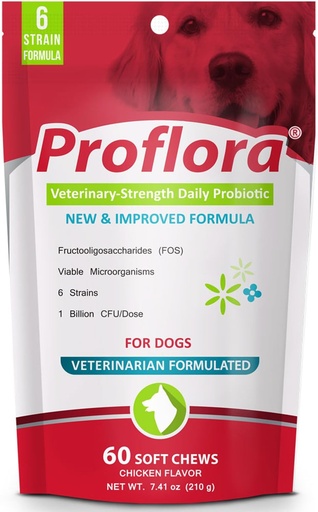 [BRSWIZIPCMBAKDTG] Probióticos para perros-completo Gut Health & Immune Support. Fácil de usar Probióticos Digestivos Multi-Strain. Transiciones de dieta más fácil, piel más saludable " ayuda a tratar la diarrea. 60 Chews suaves