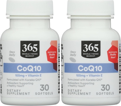 [BRSRAGT7BYCGE3TZ] 365 by Whole Foods Market, Co Q10 100Mg, 30 Softgels (Pack of 2)