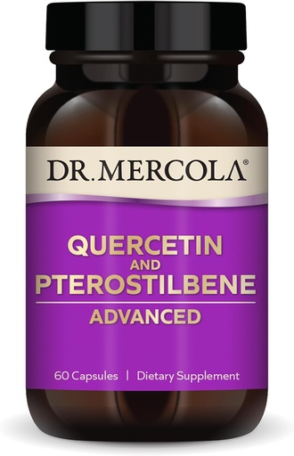 [BRSWGAYLOQGQI3LK] Dr. Mercola Quercetin & Pterostilbene Advanced - サポート 呼吸器 & 免疫の健康 - 500 mg Quercetin - 高バイオアベイラビリティ式 - 非GMO、グルテンフリー&大豆無料 - 60カプセル(30のサービング)