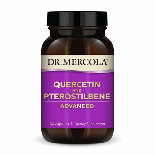 [BRSWGAYLOQGQI3LK] Dr. Mercola Quercetin & Pterostilbene Advanced - Supports Respiratory & Immune Health - 500 mg Quercetin - High-Bioavailability Formula - Non-GMO, Gluten-Free & Soy Free - 60 Capsules (30 Servings)
