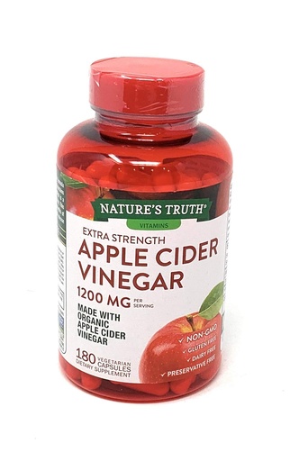 [BRSWGFL5C4HAOCLP] Nature's Truth Apple Cider Vinegar 1200 mg, 180 Capsules