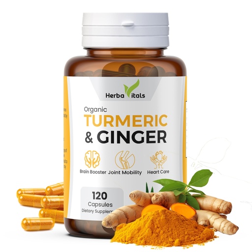 [BRSROAQ2CR6BO2TV] Turmeric and Ginger Capsules| Turmeric Curcumin with Ginger(120 Capsules) 500mg|Best Turmeric with Ginger Supplement|3rd Party Lab Tested