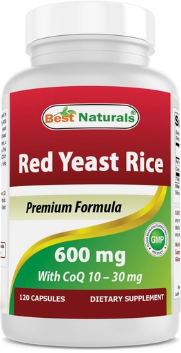 [BRSWKFICOYHBAHLK] Best Naturals Red Yeast Rice with CoQ10, 120 Capsules - Cardiovascular Formula Contains 600 mg of Red Yeast Rice ans 30 mg of CoQ10