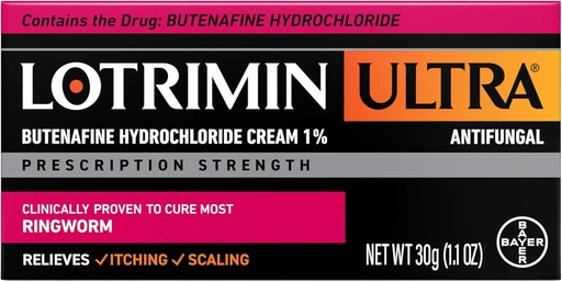 [BRSRA237BAMAOGQV] Lotrimin Ultra Ringworm Krem, Butenafine Hydrochloride 1%, Ən çox Ringworm, 1.1 Ounce (30 Grams)