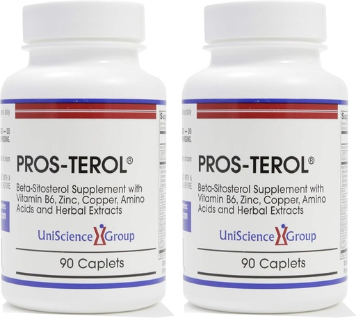 [BRSWIZQ4ORYQAALC] Pros-TEROL (2 Şişe kit), Prostate Relief with 900 mg Plant Sterols with Riley Tohum, Sting Nettle Root, Ginger Root, Licorice Root, 90 Caplets