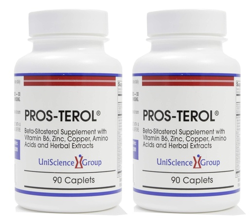 [BRSWIZQ4ORYQAALC] UniScience Group Pros-TEROL (2 Bottle kit), Prostate Relief with 900 mg Plant Sterols with Pumpkin Seed, Stinging Nettle Root, Ginger Root, Licorice Root Extracts 90 Caplets