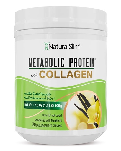 [BRSROEL2OUIAGF3P] NaturalSlim Metabolic Protein Powder with Collagen | Whey Protein & L-Glutamine | Supports Metabolism, Digestion, Skin & Muscle | Low Carb | 17.06 oz Vanilla