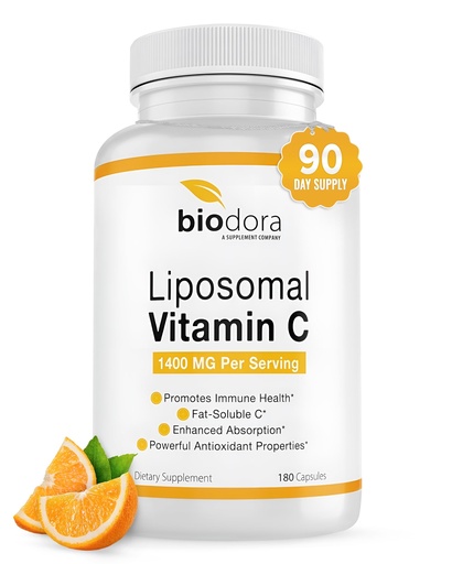 [BRSWYZA3OIPBUAA3] Liposomal Vitamin C, Healthy Immune System, Supports Heart Health, Enhanced Energy Level, Antioxidant Properties, 1400mg Per Servings, 180 Capsules