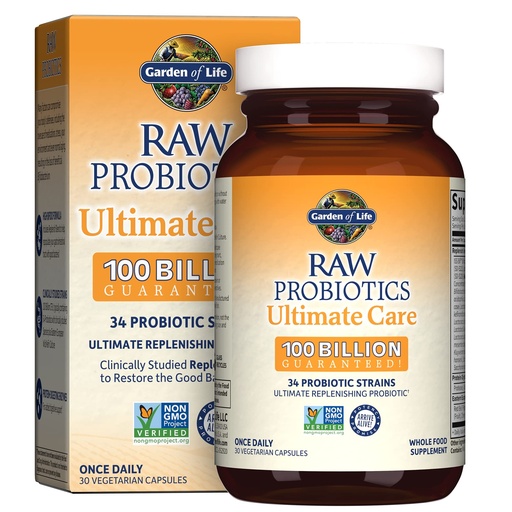 [BRSWIEY3OMGBUEY7] Garden of Life Raw Probiotics Ultimate Care - 100 Billion CFU - Dietary Supplement for Gut Health Support - For Women & Men - 30 Vegetarian Capsules