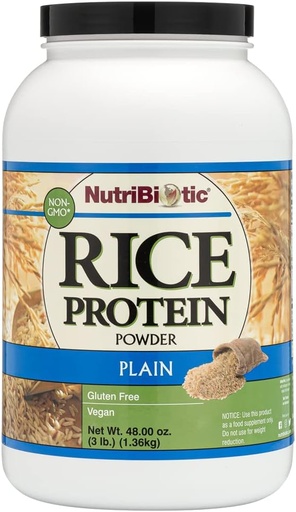 [BRSWIY36CYIQODQZ] NutriBiotic Plain Rice Protein, 3 Lb (1.36kg) peru Low Carb, Vegan & Raw Protein Powder ¦ Grown and Processed Without Chemicals, Gluten or GMOs ← Keto Friendly & Easy to Digest