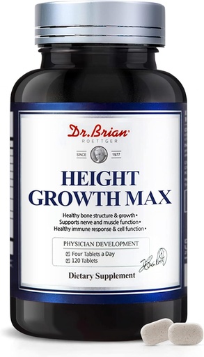[BRSRMBANCEIBM2T5] Height Growth Maximizer - Growth Vitamins for Teens Height Bone Strength & Grow Taller Naturally, Kids Vitamins GMO-Free, Ages 10+, 120 Tablets
