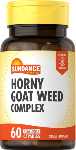 [BRSWICAPBQNRMG32] Sundance Horny Goat Weed Complex | 60 캡슐 | Maca, Tribulus Terrestris, L-Arginine | 채식주의, 비 GMO 및 글루텐 무료 보충
